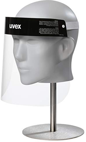 uvex face shield Visier - Gesichtsschutz zur Minimierung von Tröpfchen-Infektionen - druckfreier Halt - black/clear - 54-64 cm
