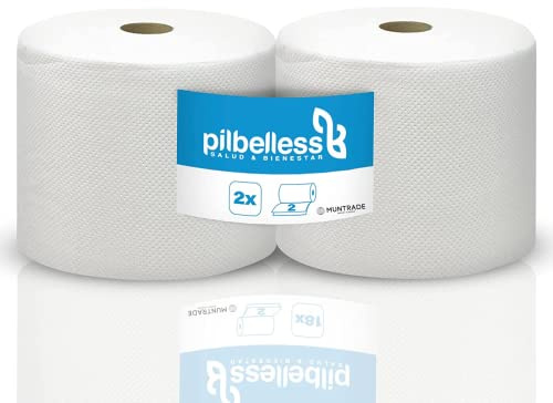 2 Bobinas de Papel Industrial de Pasta de Celulosa Gofrada | 3 kg/rollo | Acabado Laminado Doble Capa 3 kg/rollo