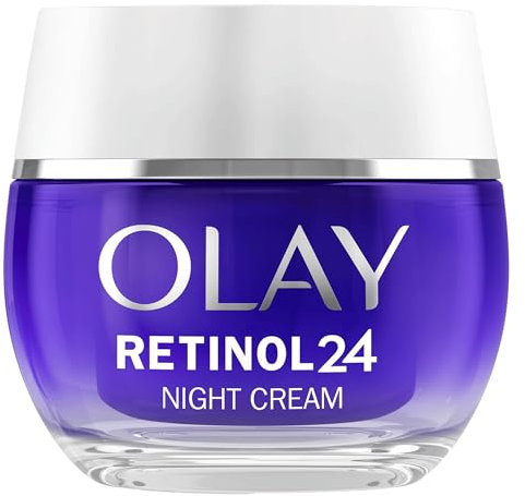 Olay Retinol 24 Crema Viso Notte Idratante, Cura della Pelle con Vitamina E Antiossidante. Skin Care Notturna Anti-Età: Leviga, Rinnova e Idrata, 50ml