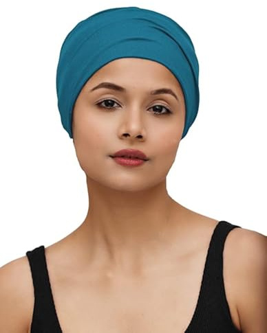 SAKUCHI Chemo Hats Solide Schlafmütze Damen Bambus Weiche Kopfbedeckung – Atmungsaktive Turban Mütze für Chemotherapie & Haarausfall