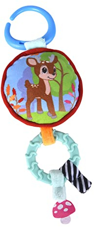 Simba 104010114 - ABC Forest Friends Anhänger, REH und Fuchs mit Rasselball, Anhängerclip und Greifring, Kinderwagenspielzeug, Babyspielzeug, 20cm, ab den ersten Lebensmonaten