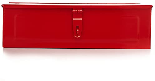 Werkzeugkiste Rot - Hochwertige Metall-Aufbewahrungsbox für Werkzeuge - Kompakte Werkzeugkiste für Auto, Heimwerker & Werkstatt - Werkzeugkiste Metallbox - Profi Heimwerker Werkzeugkoffer