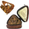 TUBAZ Bussola triangolare in ottone con meridiana in stile steampunk, di alta qualità, realizzata a mano, in ottone, con scatola in pelle, regalo di compleanno, battesimo, matrimonio, San Valentino.