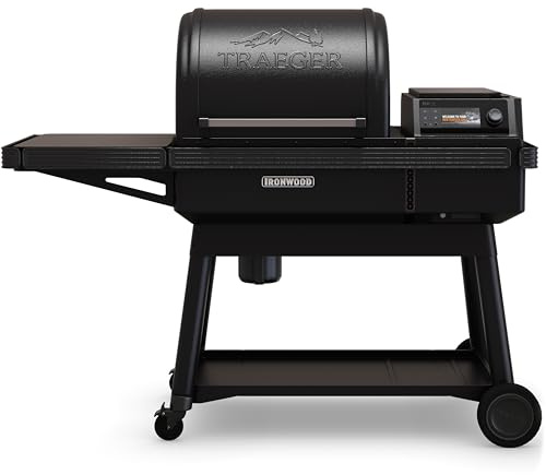 Traeger Ironwood Pellet Smoker Grill, Electric Wood Pellet Grill with WiFIRE App Control, 165F - 500F Degree Temperature Control Super Smoke Mode, 6-in-1 BBQ Smoker Grilling Combo, TFB61RLG