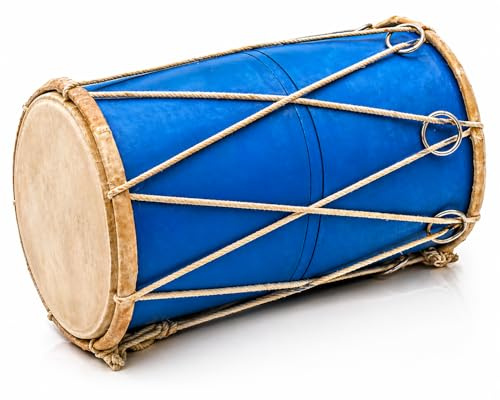 The Great Indian Bazaar - Dholak, Tabla, Holz-Leder, Braun, 25,4 x 15,2 cm, Geschenkidee