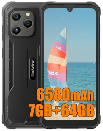 Blackview BV5300 Pro Outdoor Handys ohne Vertrag 2023, MTK P35 7GB+64GB Outdoor Smartphone Android 12, 13MP+8MP, 6.1 HD+, 6580mAh Akku, IP68 Handy ohne Vertrag, Dual SIM 4G NFC OTG GPS FM, Schwarz