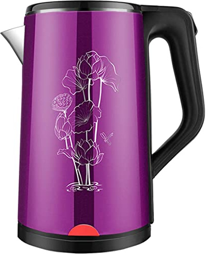 Homnova Bollitore Elettrico, 2,5 Litri di Grande capacità, Strato Esterno in PP, Spegnimento Automatico E Funzione di Protezione Dall'ebollizione, Conservazione del Calore della Guarnizione,Viola