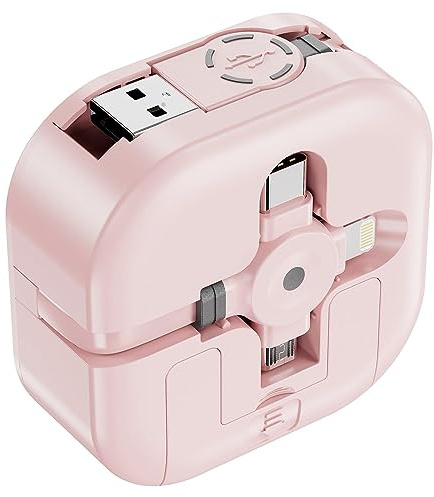 ASICEN Ständer Einziehbares Multi Ladekabel, [1.2m] 4in1 Mehrfach USB Kabel | Universal USB Schnellladekabel mit iP/Typ C/Micro USB für iPhone 18/17/16/15/14/13/Tablets/Samsung Galaxy/LG/Pixel/OnePlus