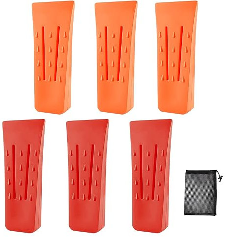 Fivtsme 6 Pezzi Cunei di Abbattimento, Cunei Forestali in Plastica ABS da 6 Pollici, Cunei di Spacco per Legno con Sacchetto, Strumento Accessorio per Boscaioli, Cunei di Abbattimento