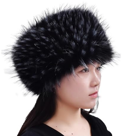 URFEDA Fellmütze Pelzmütze Damen Russische Mütze,Faux Fuchs Warm Pelzmütze Cossack Russische Mütze Wintermütze Faux Fuchs Fell Pelz Damen Winter Plüschmütze Kunstfell Cossack Mütze Outdoor Bomber Hut