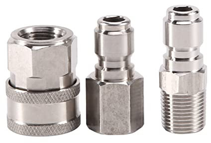 Wresetly NPT 3/8 pulgadas macho y hembra kit de conector rápido conjunto de adaptadores limpiador de alta presión y 1 unidades NPT 3/8 pulgadas limpiadores de alta presión enchufe conector