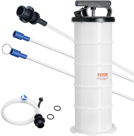 VEVOR 6.5L Manual Fluid Extractor Pump, Oil Changer Vacuum Fluid Extractor, Oil Extractor Change Pump for Automotive, Oil Change & Fluid Change Tool with Dipstick and Suction Hose (6.5L)