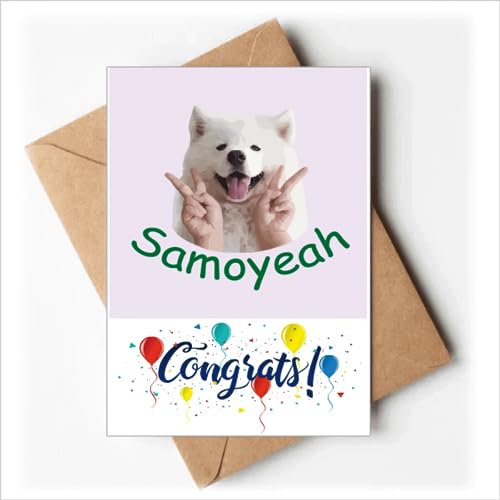 Samoyed Haustier-Witz-Geste, Art-Deco-Mode, Hochzeitskarten, Glückwunsch, Gruß, Umschläge