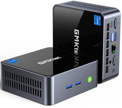 GMKtec Mini PC Intel Core i7-1185G7 (up to 4.8 GHz) 32GB DDR4 1TB SSD Desktop Mini Computers WiFi 6, BT 5.2/ DP, HDMI/RJ45 2.5G/USB4.0