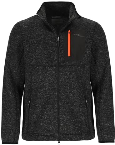 Blue Wave Herren Strickfleecejacke Liam mit Stehkragen - Fleecejacke in Strickoptik in Anthrazit Größe M