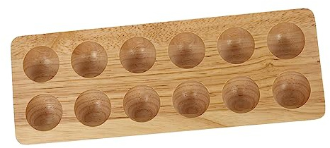 Homoyoyo Soporte de Madera para Fijar Huevos Diseño Simple y Capacidad Doble, Práctico Organizador para Almacenamiento Seguro en Cocina o Refrigerador