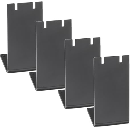 PATIKIL Espositore Orecchini da 4pz, Supporto Orecchini Acrilico Supporti Orecchini Organizzatore Stoccaggio L Rack per Esposizione Gioielli Dettaglio Gioielli, Nero