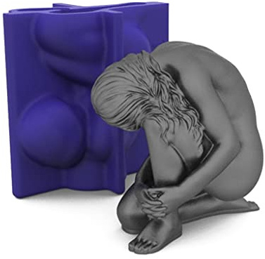 ohodhmnu Grand moule en silicone 3D en forme de corps humain pour bougies, fondants, chocolat, savon, portrait, plâtre