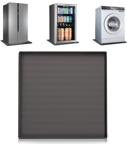 Silikon Kühlschrankmatte, 60x60cm, Kühlschrankmatten mit Erhöhtem Rand Kühlschrank Tropfschale Kühlschrank Bodenschutz, Unterkühlschrank Matten Bodenschutzmatte für Maschinen,Trockner