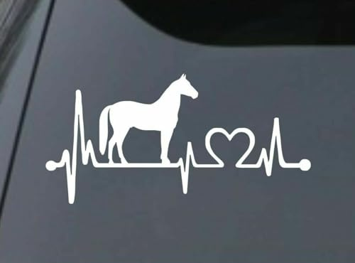 Rakelfix Herzschlag Pferd Pferde reiten Aufkleber Größe/Farbe ANPASSBAR Sticker Autoaufkleber