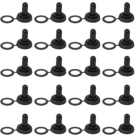 20 coperture per interruttori a levetta, 12 mm, in gomma, impermeabili, antipolvere, per interruttori elettrici a bilanciere