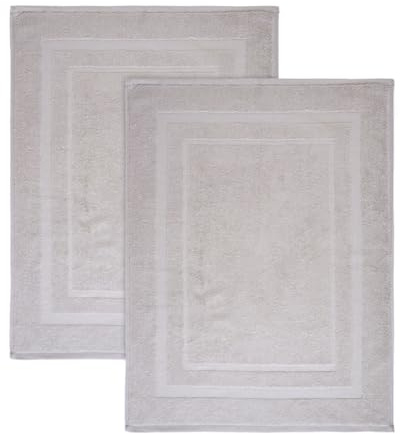 NELLA BIAGINI Tappeto Bagno, Set da 2, Tappetino Doccia, Assorbente, Lavabile, 50x70 cm, 100% Spugna di Cotone, 700 gr/mq, Resistente, Elegante. Modello: Minerva