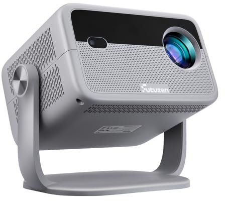 Proiettore 4K【E-Focus/Auto Keystone】Proiettore Portatile Girevole a 360°, 600 ANSI Wifi Bluetooth Videoproiettore 1080P 4K Support, Home Cinema Controllo Vocale Proiettores per Smartphone/HDMI/USB