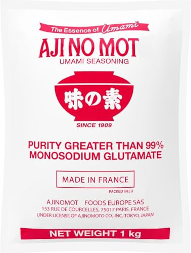 YIJIA | AJI NO Umami seasoning 99% Glutamato 1KG - Como potenciador del sabor, este condimento se usa ampliamente en platos caseros (Paquete de 1)