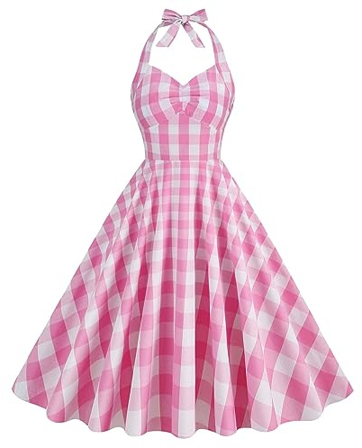 Rockabilly Kleider Damen 1950Er Vintage Cocktailkleid Ärmellos 50Er Jahre Retro Swing Kleid A Linie Faltenrock Knielang Elegante Hochzeit Partykleid Festlich Abendkleid Ballkleid