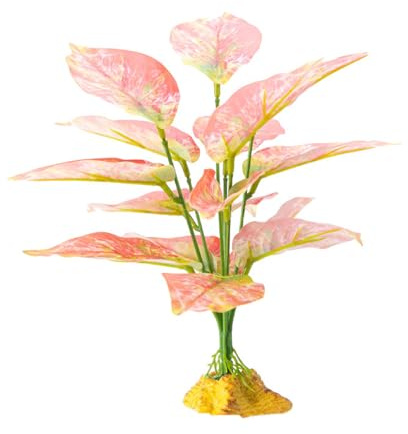 YIBOZI Cachette pour Reptiles Plante avec Feuilles Flexibles en Herbe pour Terrarium, Habitat en Jungle pour Lézards, Serpents, Plante Décorative Fausse