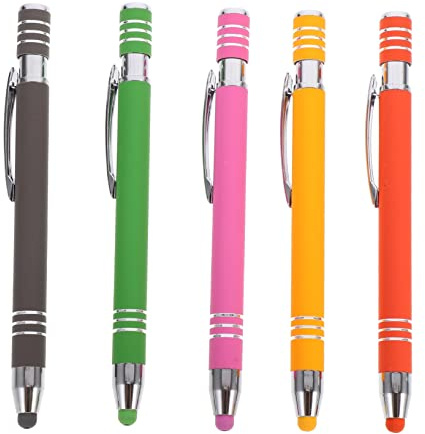 Angoily 5Stücke Metall Kugelschreiber Mit Kapazitivem Touchscreen Stift Kreative Handschriftstifte Zufälligen Für Tablet Smartphone Nutzung Ergonomisches Design