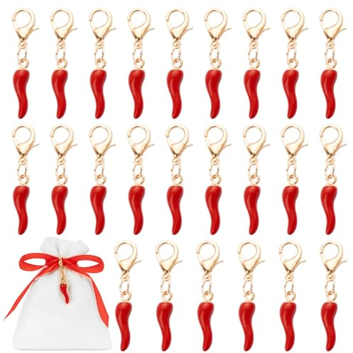 BOOMTOP 24pcs Chili Schlüsselanhänger Abschluss Deko Geschenk Kleinigkeit Anhänger Abschlussgeschenke