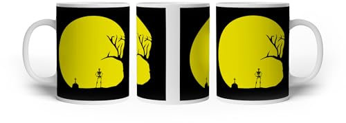 deyoli Taza de cerámica blanca con diseño de tumba de 300 ml