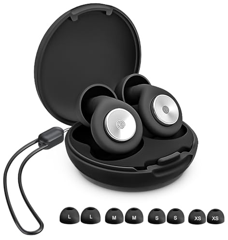 Ear Plugs for Sleep Noise Cancelling, Comfortable Soft Reusable Washable 45dB Noise Reducing Earplugs with Case & 8 Eartips, for Noise Reduction, Concert, Working, Studying, Traveling