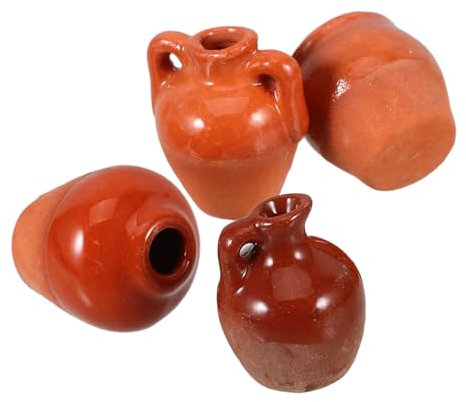 POPETPOP 4pezzi Vasi in Ceramica Piccoli Set Di Vasi Per Germogli Decorativi Miniatura Piccoli Da Interno Vaso in Ceramica Rustico Per Piante Da Scrivania e Mensole