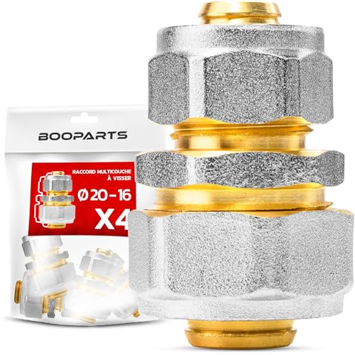 BOOPARTS – 4 piezas – Conexión multicapa 20-16 a rosca – Manga multicapa reducida – Conexión de plomería para tubo multicapa 20 y 16