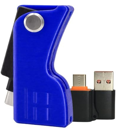 Funda Llavero Adaptadores compatible con YubiKey 5 NFC y 5C NFC (Azul)