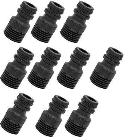 10 adattatori per tubi da giardino con attacco rapido per irrigazione da giardino, filettatura da 1/2, adatti per tubi
