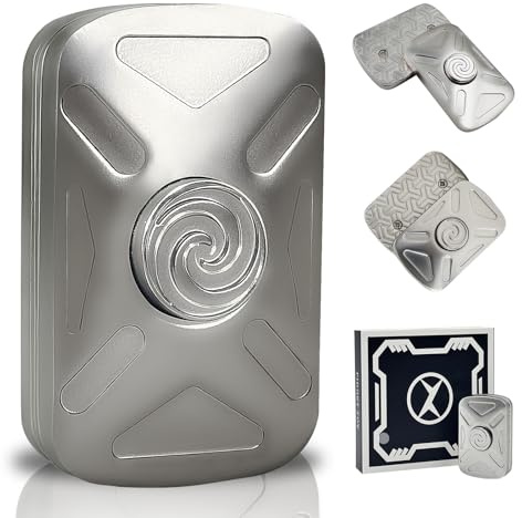 KOMO EDC Vortex Fidget Toys Erwachsene, 2-in-1 Fidget Spinner & Fidget Slider, Unendliches Metall Magnetisches Zappelspielzeug, Stressabbau, Schreibtischspielzeug für Angst, ADHS, Geschenke für