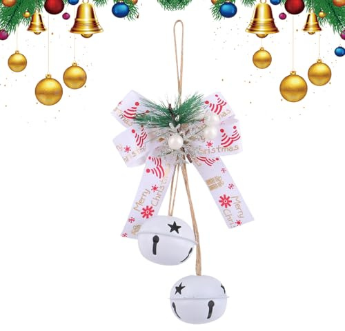 Campane Natalizie Per Decorazione - Fiocchi Bacche Campanelle Addobbi Albero | Decorazioni per Feste Natalizie da Esterno per Casa Giardino Parete e