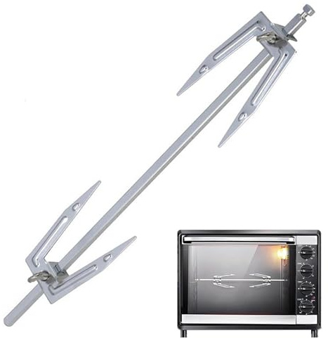 Rotisserie Rod - High Performance Stainless Steel - Spit Forks, Charcoal Grill Rotisserie Roaster Stick for Camping Outdoor Barbecue Cooking Durable Meat Rotating Skewer Tool for Grilling Roasting