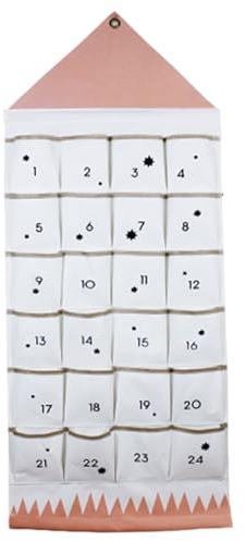 Calendario dell'Avvento riempibile in tessuto 2025, da appendere alla parete, riempibile, con 24 tasche, decorazione natalizia per conto alla rovescia