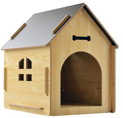 Nevalerra Casetta per Cani in Legno - Cuccia Impermeabile e Smontabile,Rifugio da Esterno Impermeabile per Gatti,Per Cuccioli E Razze Di Taglia Piccola Media E Grande Per Balcone Giardino Terrazzo E