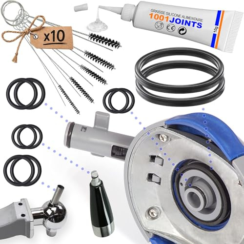 LOT DE 2 KITS 5 JOINTS D'ÉTANCHÉITÉ POUR PERFECTDRAFT HD3720 HD3620 HD3610 HD3600 COMPATIBLE AVEC LE BEC VERSEUR ET LE ROBINET DE TIREUSE A BIÈRE + KIT NETTOYAGE 5 MINI BROSSE + GRAISSE ALIMENTAIRE