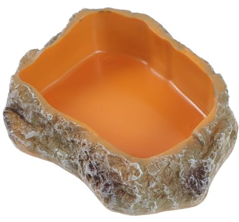 ARTIBETTER Gamelle Reptile Résine XS Plat Alimentation Tortue et Lézard Mangeoire Eau et Nourriture pour Petits Reptiles et Animaux Bol Surface Plane Facile à Nettoyer