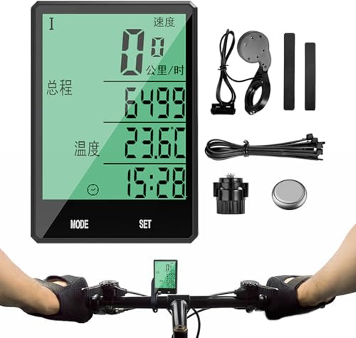 Cyklometer | Trådlös digital vädermätare | Trådlös vattentät 7 cm LCD-skärm | för nybörjare cyklister styre träning