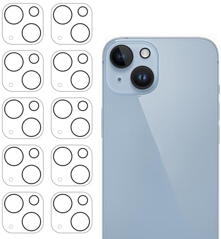 Trimming Shop iPhone 13 & 13 Mini Camera Lens Protector Glass, Black 10pcs | 9H Tempered Glass Camera Lens Protector Helps Resist Scratches, Fingerprints And Daily Wear While Maintaining Image Clarity