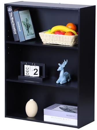 Relaxdays Bücherregal, mehrere Fächer, verstellbare Böden, Buchregal, Standregal Wohnzimmer, Größenwahl, Farbwahl