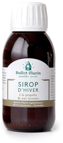 Ballot-Flurin - Sirop d'Hiver à la Propolis 100ml - Propolis noire, miel, thym et sauge - Sirop Gorge Apaisant - Fabriqué en France