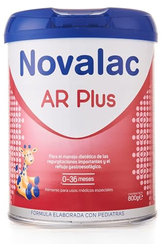 Novalac AR Plus - Leche en Polvo para Regurgitaciones y Reflujo Gastroesofágico, Alimento para Usos Médicos Especiales, con Almidón de Tapioca y Aceite de Soja, Apto para Bebés de 0 a 36 Meses - 800 g